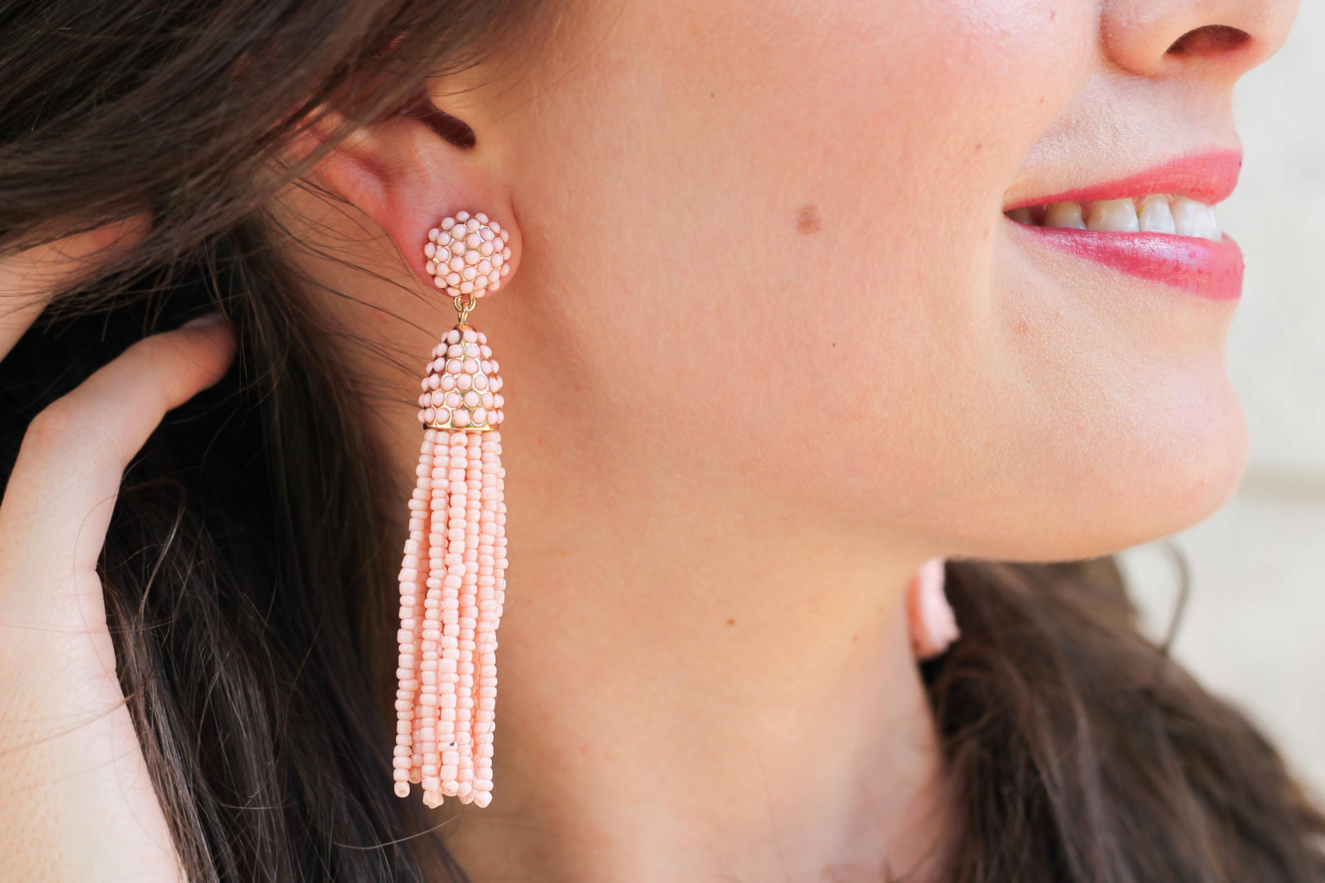 Blush tassel earrings
