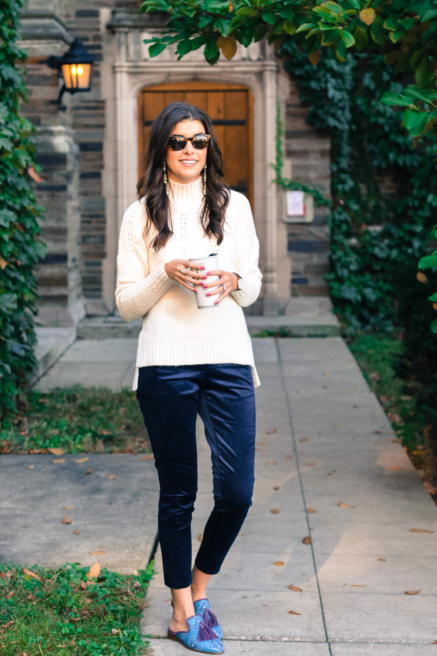 Velvet Pants And A Cozy Sweater With Banana Republic | Style Waltz