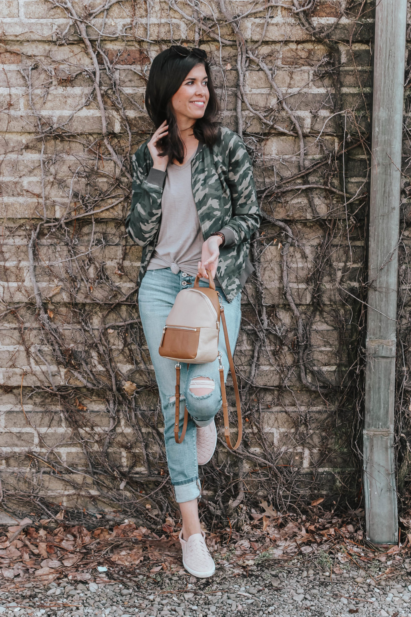 spring backpack outfit