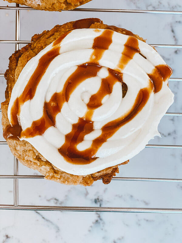 Copycat Crumbl Cookie Recipe: Salted Caramel Cheesecake